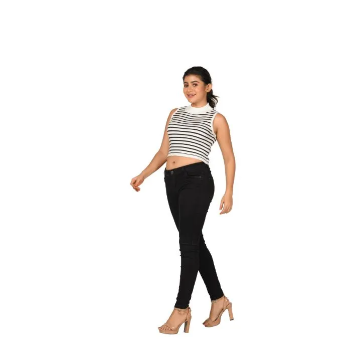 Stripes High Neck Top