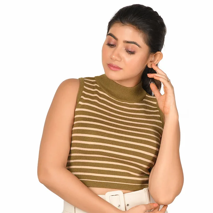 Stripes High Neck Top