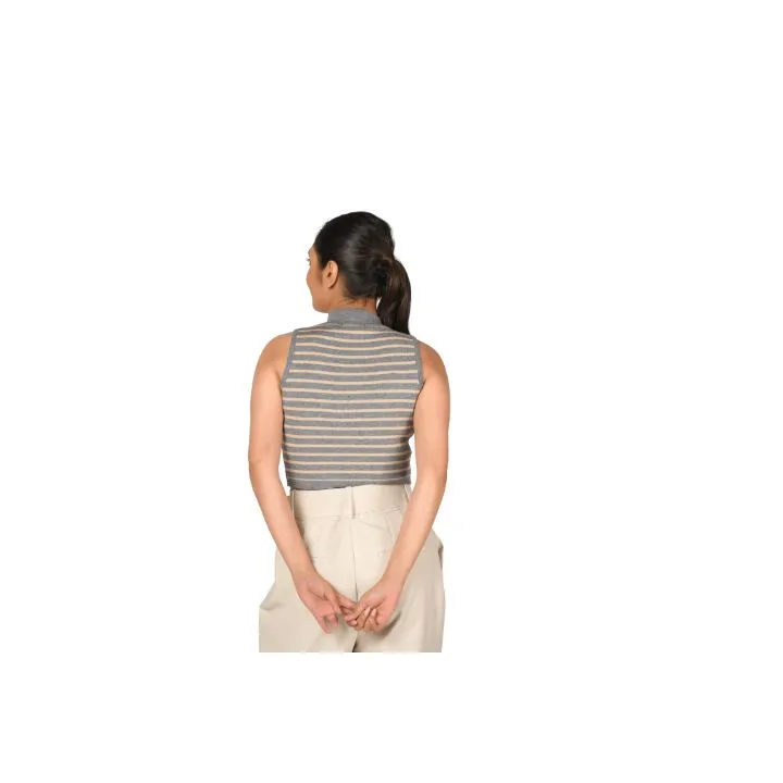 Stripes High Neck Top