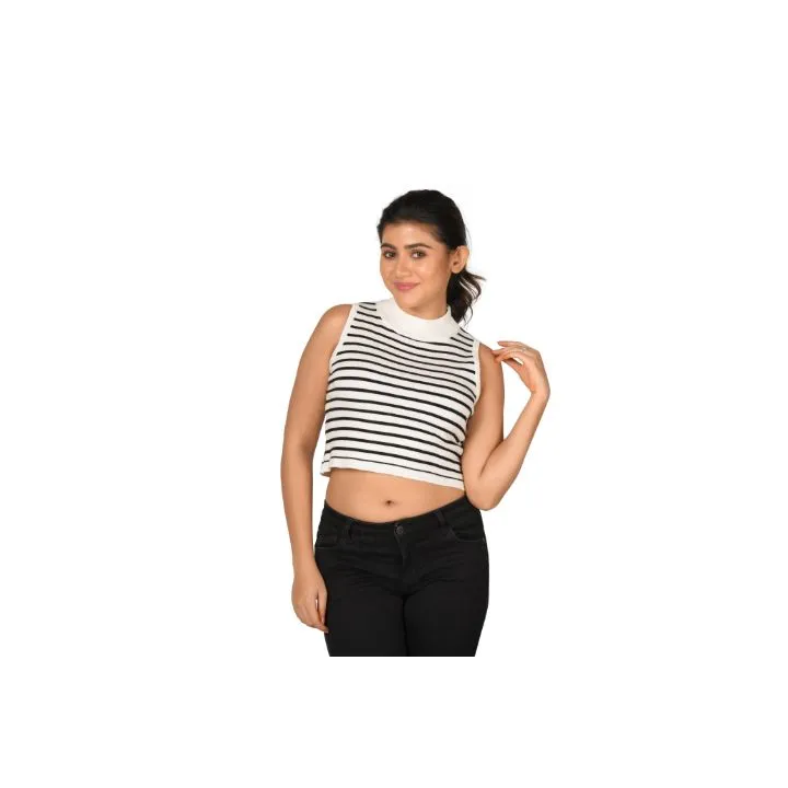 Stripes High Neck Top