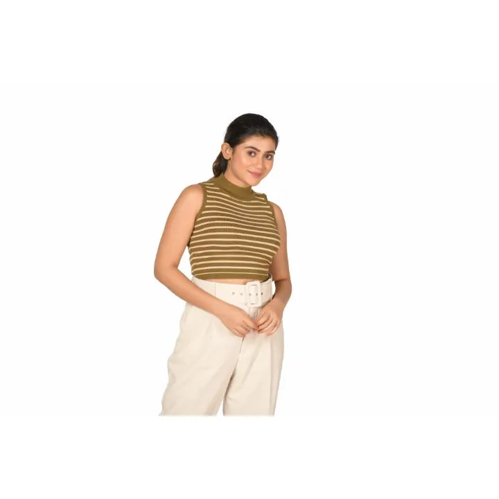 Stripes High Neck Top