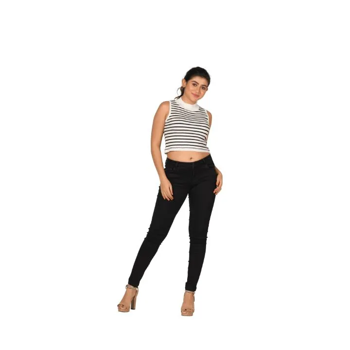 Stripes High Neck Top