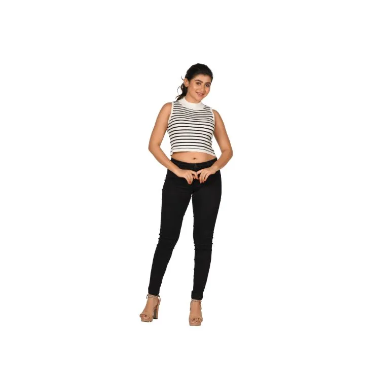 Stripes High Neck Top