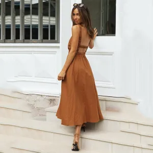 Stylemein - Open Back Maxi Dress | Low Back Maxi Dress