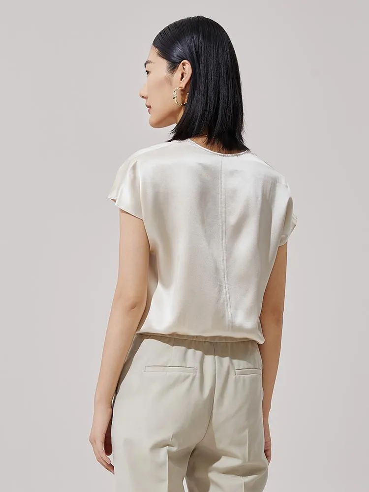 V-Neck Mulberry Silk Women Blouse