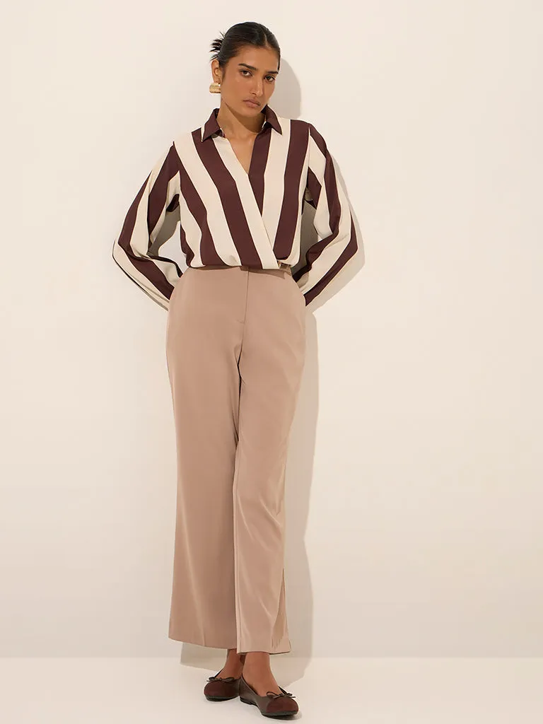 Wardrobe Brown Striped Blouse