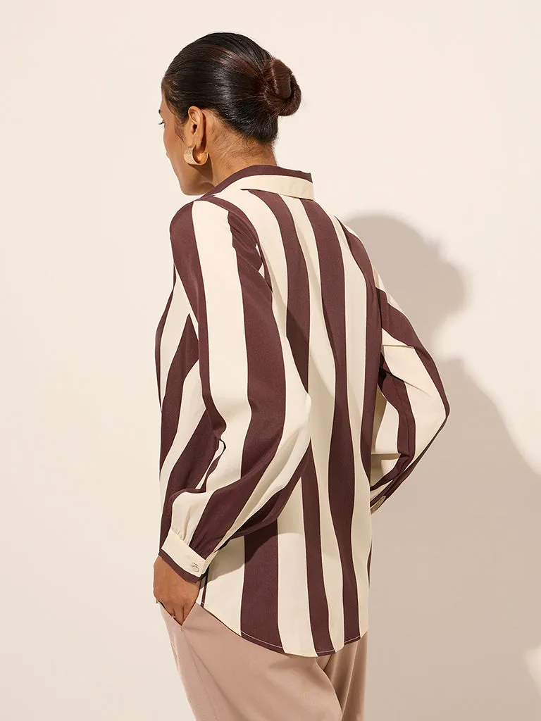 Wardrobe Brown Striped Blouse