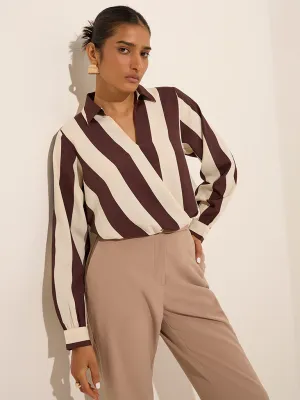 Wardrobe Brown Striped Blouse