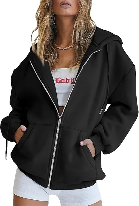 White Women's Zip Up Hoodie