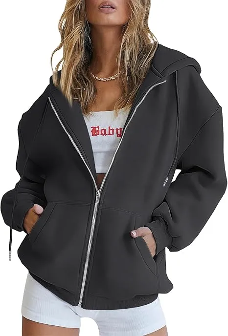 White Women's Zip Up Hoodie