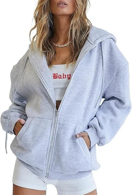 White Women's Zip Up Hoodie