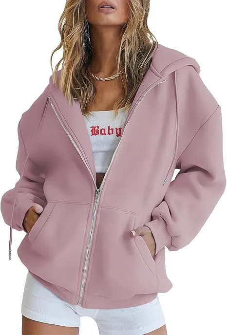 White Women's Zip Up Hoodie