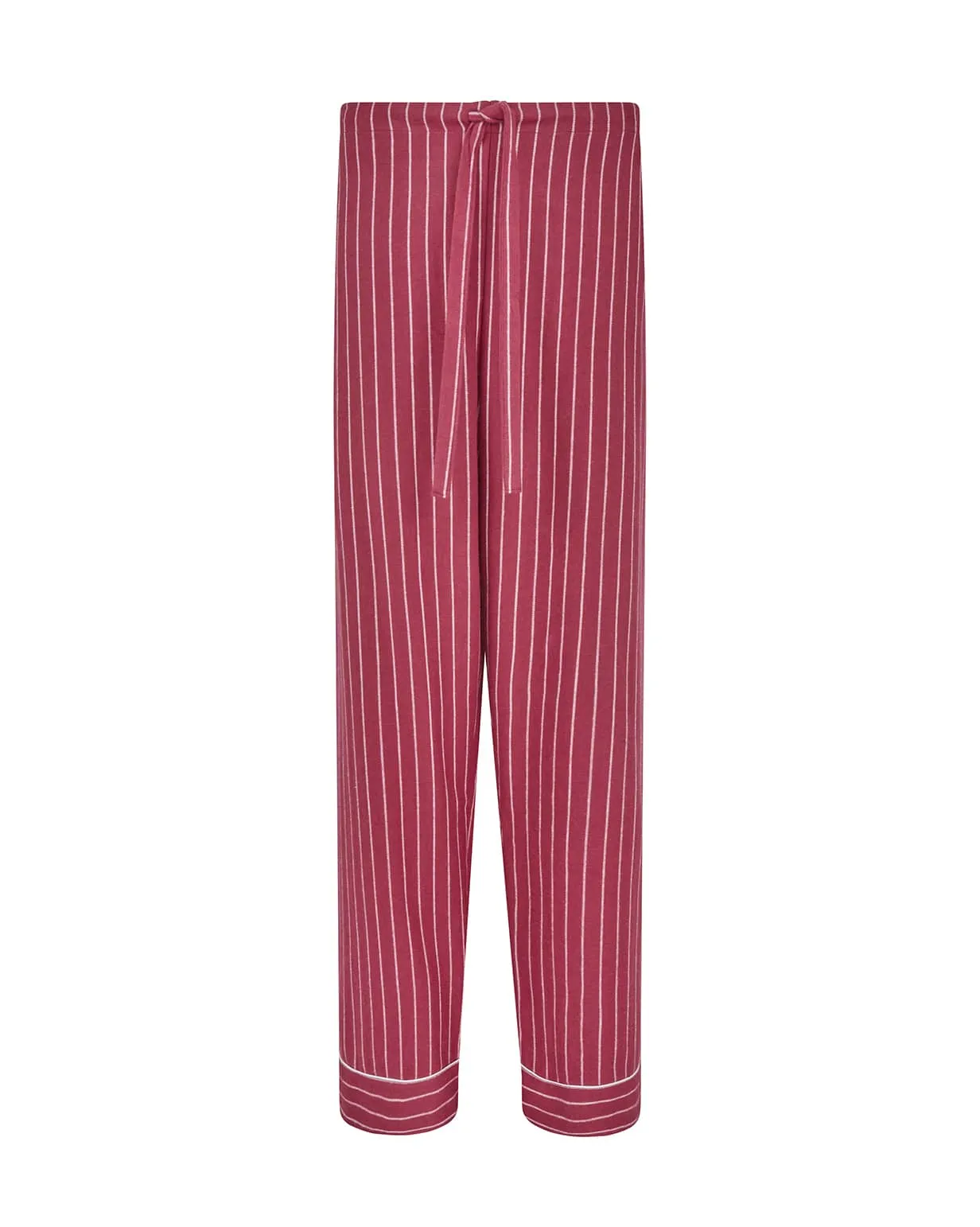 Women's Brushed Cotton Pyjama Trousers - Berry Stripe