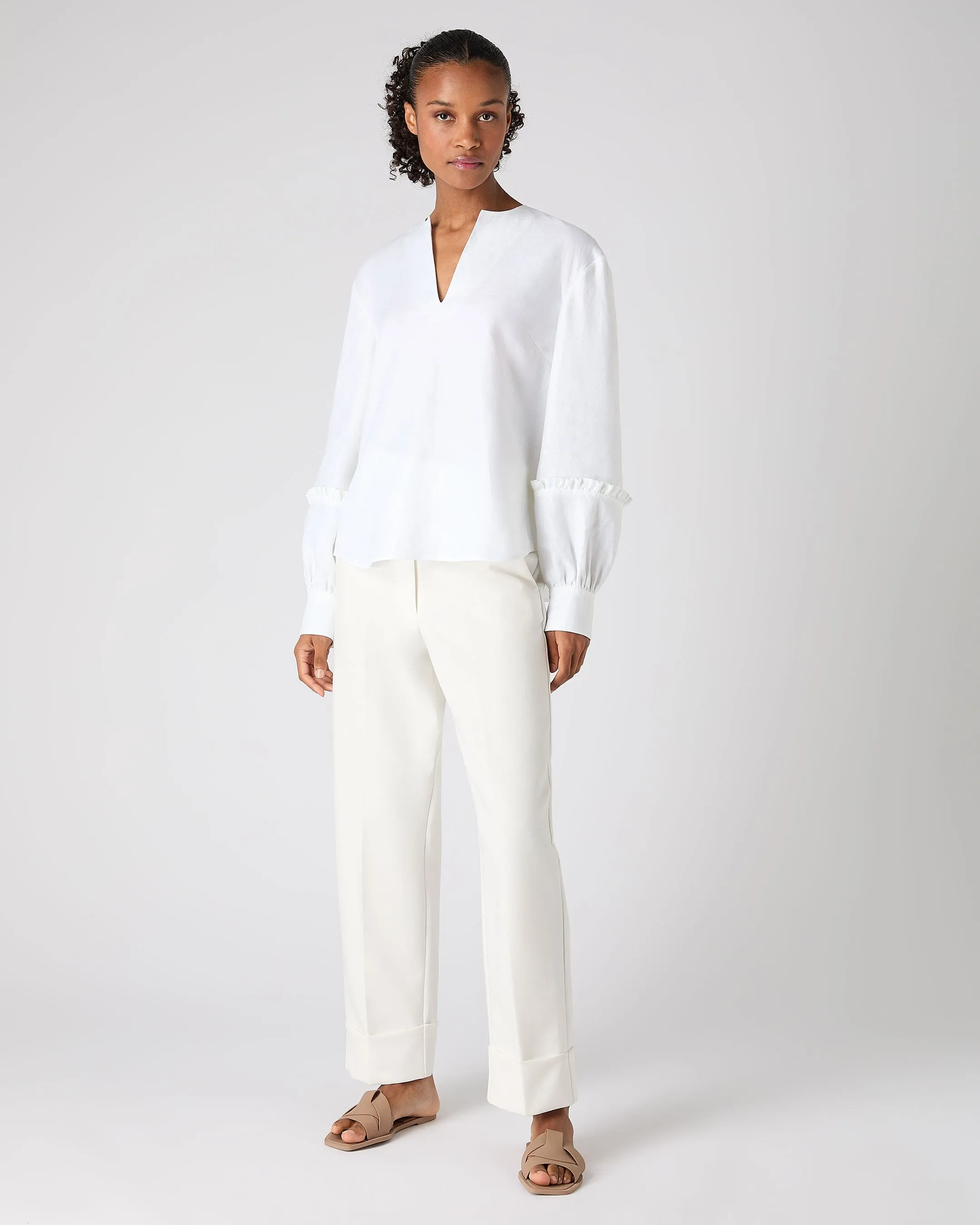 Women's Sienna Linen Top White