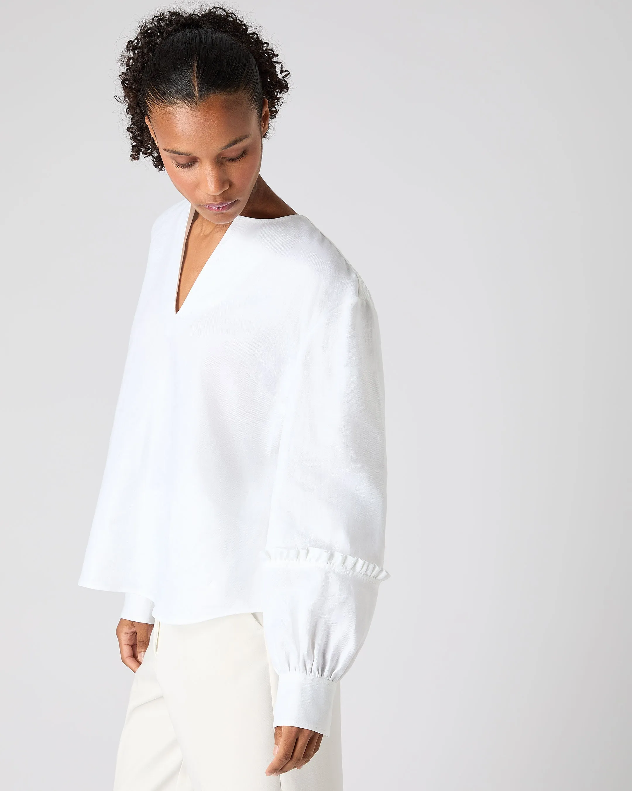 Women's Sienna Linen Top White