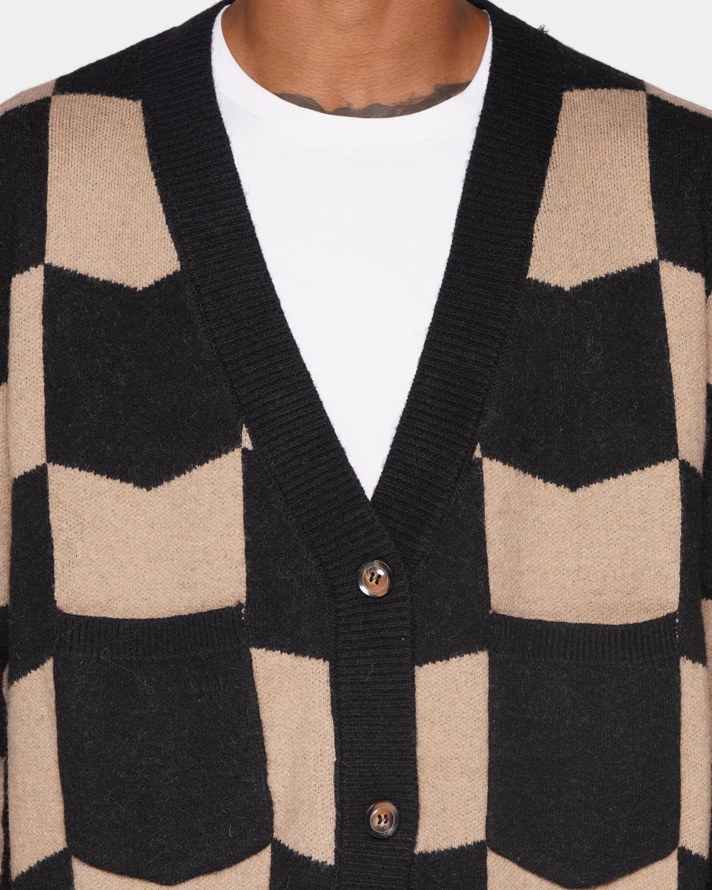 XXIII Meda Check Cardigan Black/Beige